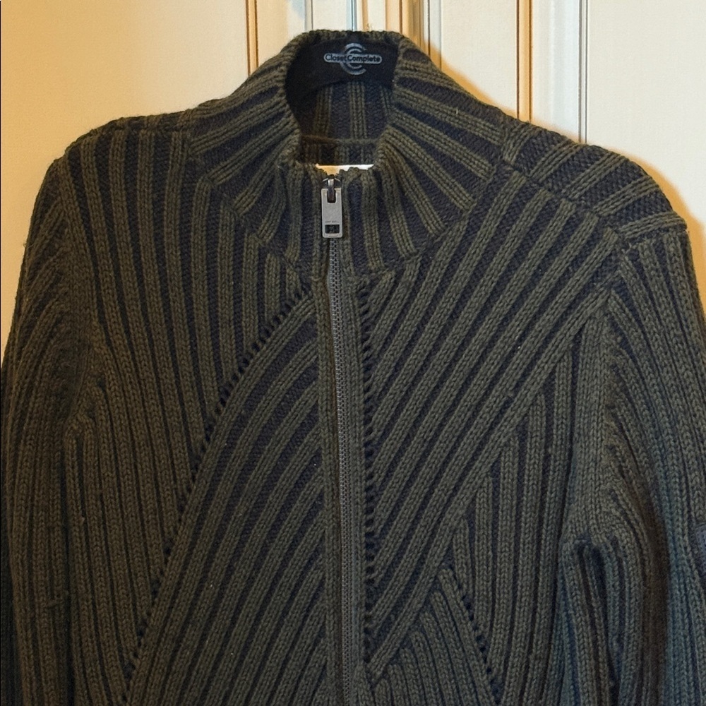 Diesel Wool-Cotton Blend Zip Up Sweater - Picture 2 of 12